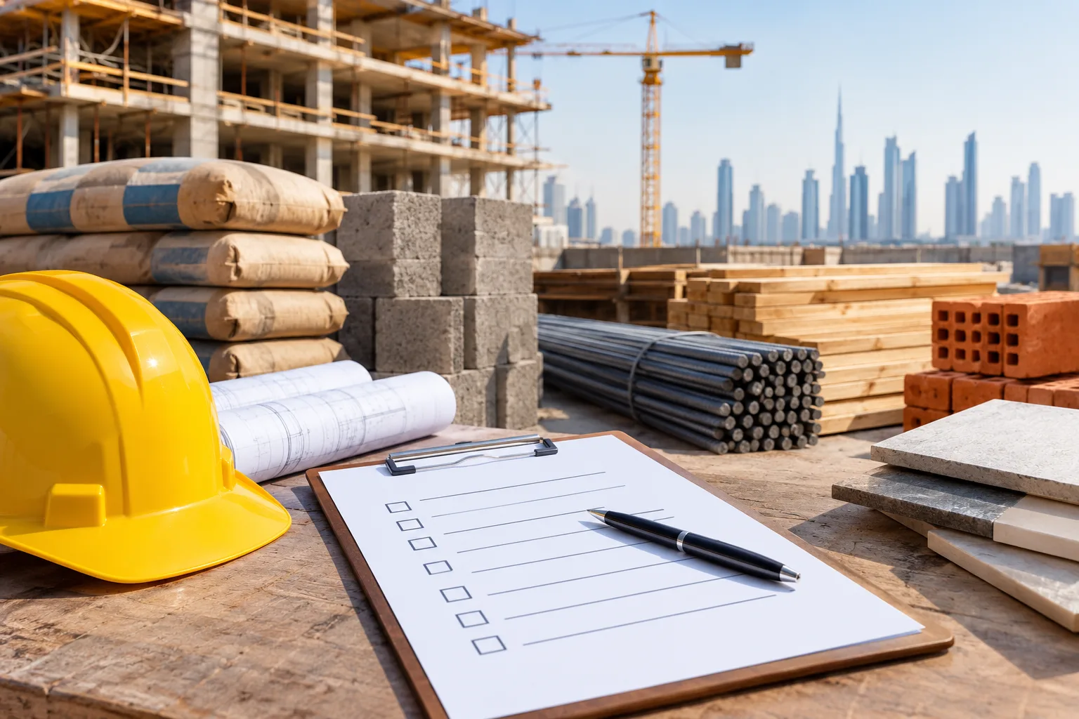 Building Material Procurement Checklist for Contractors in Dubai