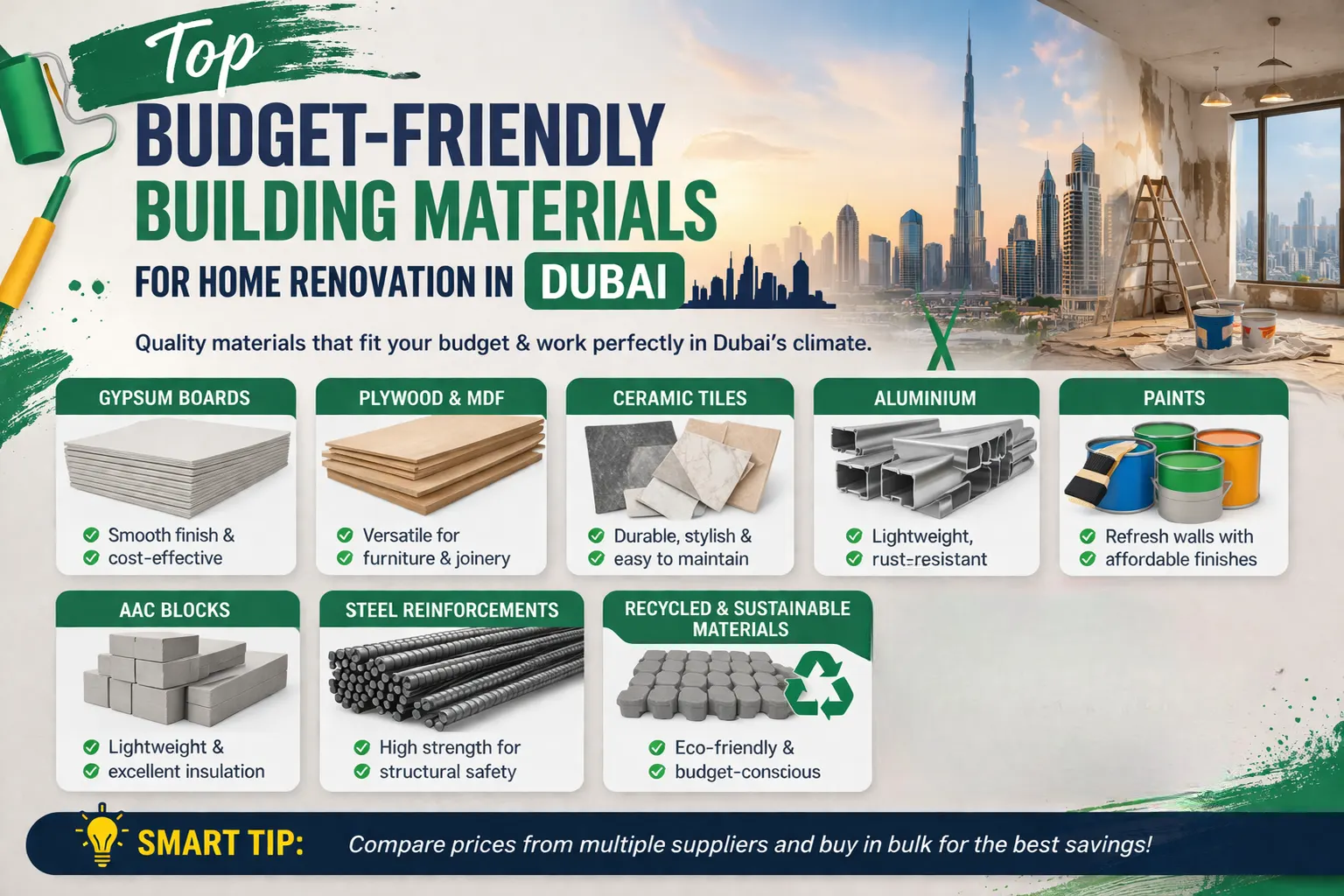 Top Budget-Friendly Building Materials for Home Renovation in Dubai